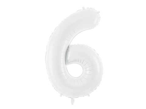 Balon foliowy Cyfra ''6'', 86 cm, biały Balon foliowy Cyfra ''6'', 86 cm, biały