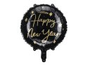 Balon foliowy Happy New Year, 45 cm, czarny