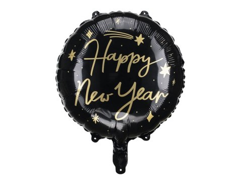 Balon foliowy Happy New Year, 45 cm, czarny Balon foliowy Happy New Year, 45 cm, czarny