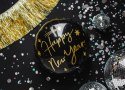 Balon foliowy Happy New Year, 45 cm, czarny