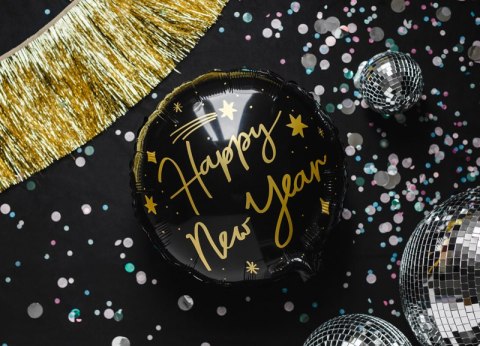 Balon foliowy Happy New Year, 45 cm, czarny Balon foliowy Happy New Year, 45 cm, czarny