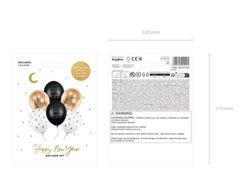 Balony 30 cm, Happy New Year, mix (1 op. / 6 szt.) Balony 30 cm, Happy New Year, mix (1 op. / 6 szt.)