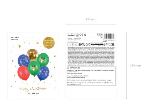 Balony 30 cm Merry Christmas, mix (1 op. / 6 szt.) Balony 30 cm Merry Christmas, mix (1 op. / 6 szt.)