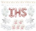 Balony girlandy płatki róż ZESTAW na komunię IHS