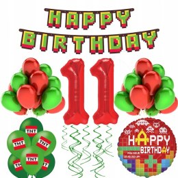 Balony na 1-99 urodziny motyw minecraft piksele
