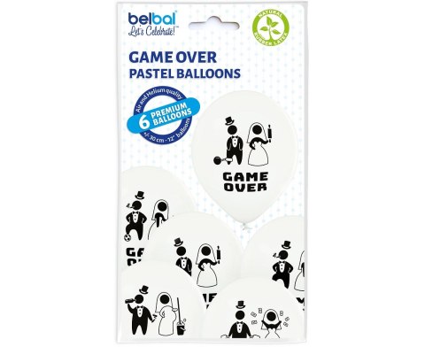Białe balony na Ślub Wesele Game Over Mąż Żona XL Białe balony na Ślub Wesele Game Over Mąż Żona XL