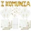 Balony napis I KOMUNIA serwetki świece na komunię Balony napis I KOMUNIA serwetki świece na komunię