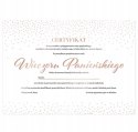 Certyfikat Panny Młodej wieczór panieński rosegold