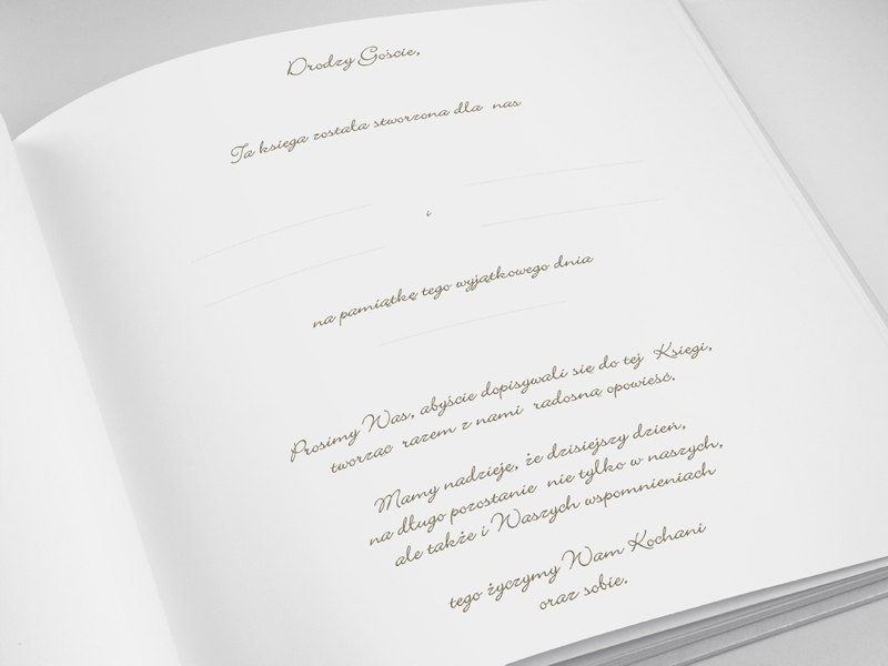Księga gości album na wpisy zdjęcia ślub wesele SB