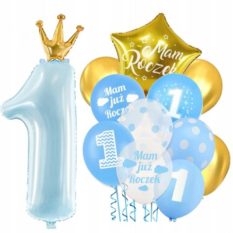 Balon cyfra 1 na pierwsze urodziny mam już roczek Balon cyfra 1 na pierwsze urodziny mam już roczek