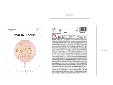Balon foliowy "Kocham Cię Mamo", 45 cm, różowy Balon foliowy "Kocham Cię Mamo", 45 cm, różowy