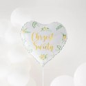 Balon serce na Chrzest Święty biały złoty gałązki Balon serce na Chrzest Święty biały złoty gałązki