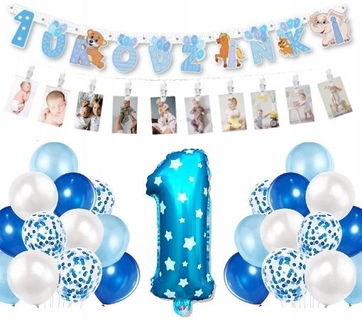 Balony girlanda cyfra 1 zestaw zdjęcia na roczek Balony girlanda cyfra 1 zestaw zdjęcia na roczek