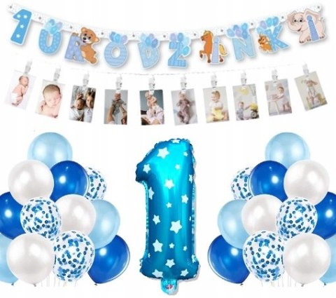 Balony girlanda cyfra 1 zestaw zdjęcia na roczek Balony girlanda cyfra 1 zestaw zdjęcia na roczek