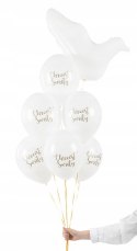 Balony na Chrzest Święty białe złote gołąb HEL x7 Balony na Chrzest Święty białe złote gołąb HEL x7