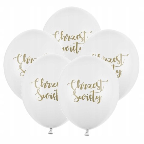Balony na Chrzest Święty białe złote gołąb HEL x7 Balony na Chrzest Święty białe złote gołąb HEL x7