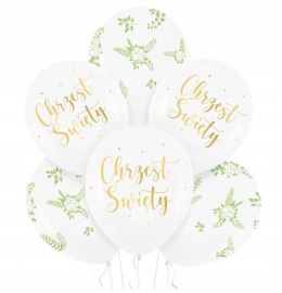 Balony na Chrzest Święty dekoracje ozdoby złote x6
