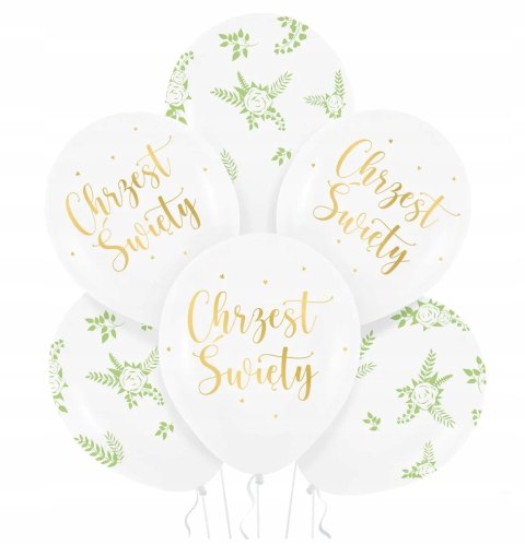 Balony na Chrzest Święty dekoracje ozdoby złote x6 Balony na Chrzest Święty dekoracje ozdoby złote x6