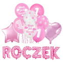Balony napis z balonów ozdoby na ROCZEK różowe hel Balony napis z balonów ozdoby na ROCZEK różowe hel