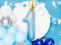 Balony niebieskie na roczek z 1 konfetti urodziny Balony niebieskie na roczek z 1 konfetti urodziny