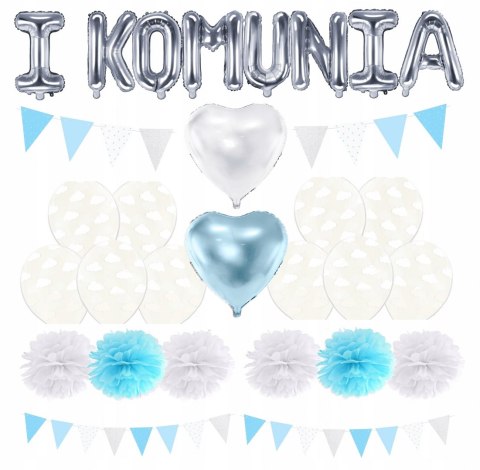 Balony pompony girlanda napis dekoracje na komunię Balony pompony girlanda napis dekoracje na komunię