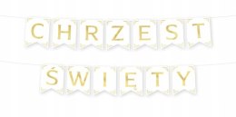 Baner na Chrzest Święty dekoracja girlanda złota