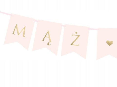 Baner napis Mąż Żona dekoracja za Młodą Parą Ślub Baner napis Mąż Żona dekoracja za Młodą Parą Ślub