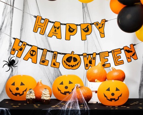 Girlanda baner Happy Halloween z dynią napis 185cm Girlanda baner Happy Halloween z dynią napis 185cm