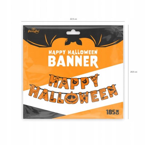 Girlanda baner Happy Halloween z dynią napis 185cm Girlanda baner Happy Halloween z dynią napis 185cm