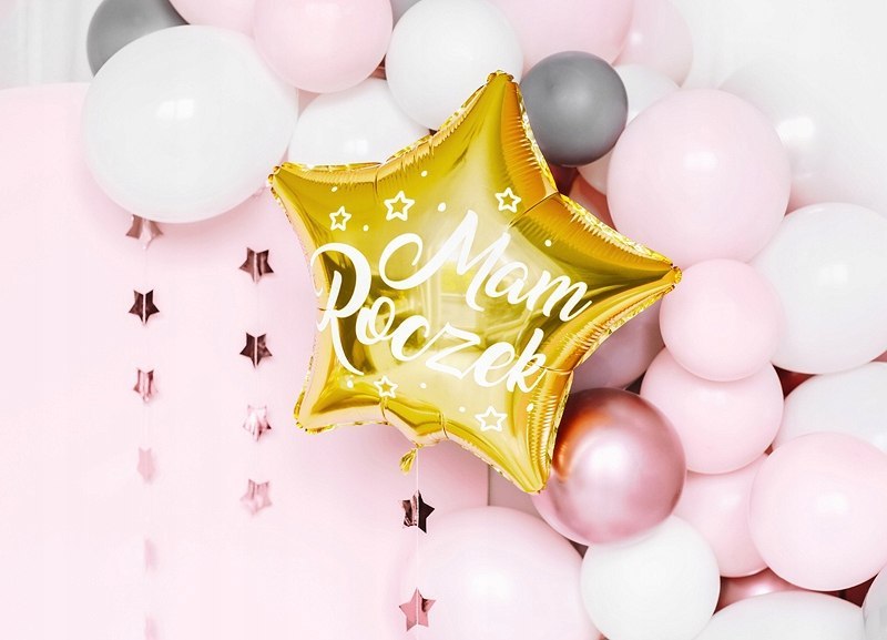 Zestaw na roczek balony lampki LED baner urodziny
