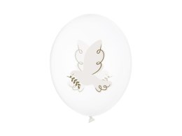 Balony 30 cm, Gołąb, Crystal Clear (1 op. / 6 szt.)