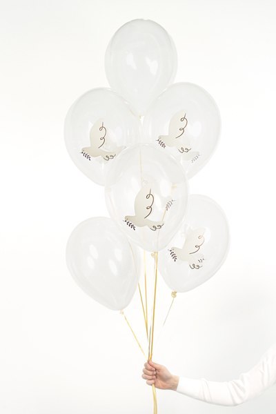 Balony 30 cm, Gołąb, Crystal Clear (1 op. / 6 szt.) Balony 30 cm, Gołąb, Crystal Clear (1 op. / 6 szt.)