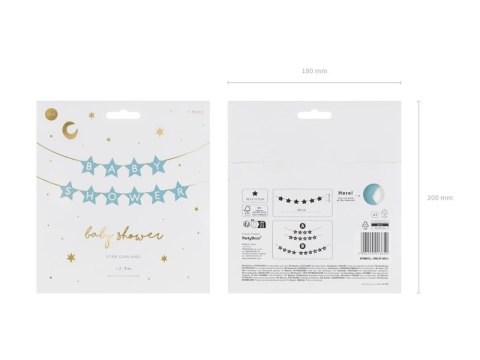 Baner Baby shower, 290x16.5 cm, jasny niebieski Baner Baby shower, 290x16.5 cm, jasny niebieski