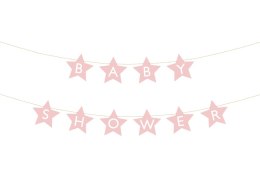 Baner Baby shower, 290x16.5 cm, jasny różowy
