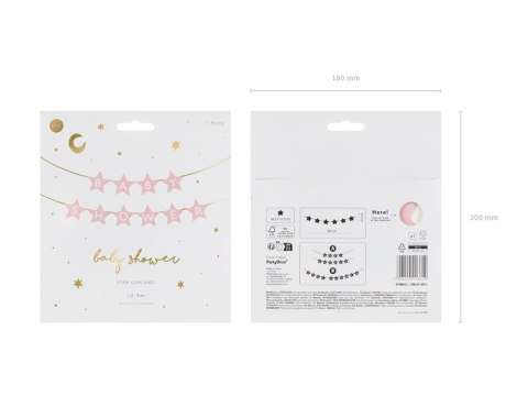 Baner Baby shower, 290x16.5 cm, jasny różowy Baner Baby shower, 290x16.5 cm, jasny różowy