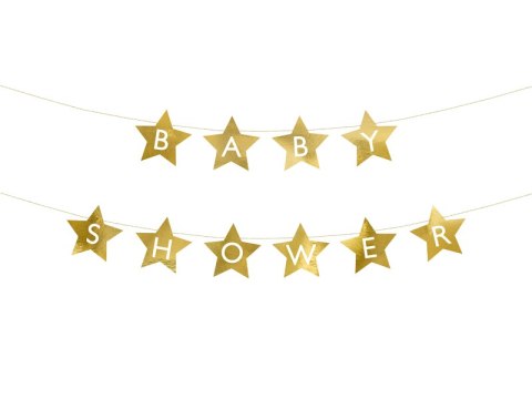 Baner Baby shower, 290x16.5 cm, złoty Baner Baby shower, 290x16.5 cm, złoty