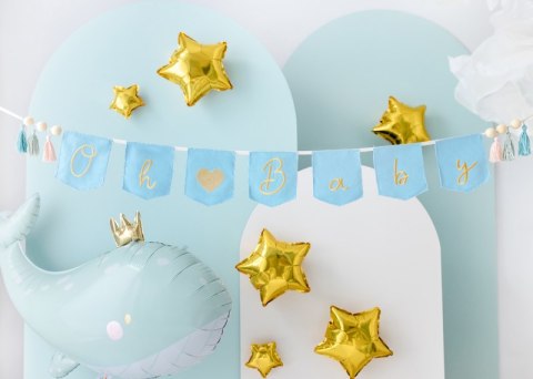 Baner Oh baby z frędzlami, błękit, 2.5 m Baner Oh baby z frędzlami, błękit, 2.5 m