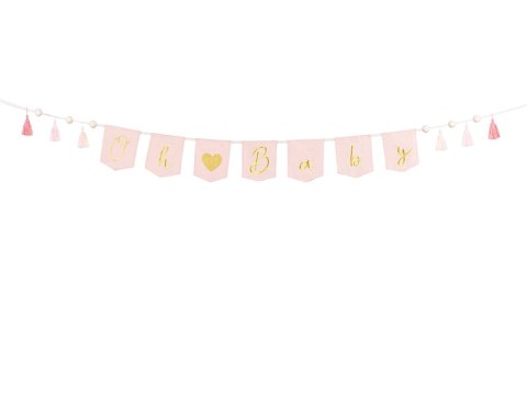 Baner Oh baby z frędzlami, jasny różowy, 2.5 m Baner Oh baby z frędzlami, jasny różowy, 2.5 m