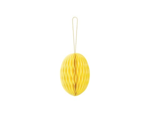 Dekoracja papierowa honeycomb Jajko, żółty, 12 cm Dekoracja papierowa honeycomb Jajko, żółty, 12 cm