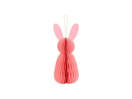 Dekoracja papierowa honeycomb Króliczek, różowy, 30 cm