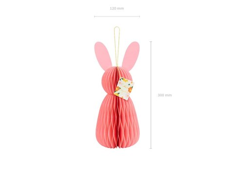 Dekoracja papierowa honeycomb Króliczek, różowy, 30 cm Dekoracja papierowa honeycomb Króliczek, różowy, 30 cm