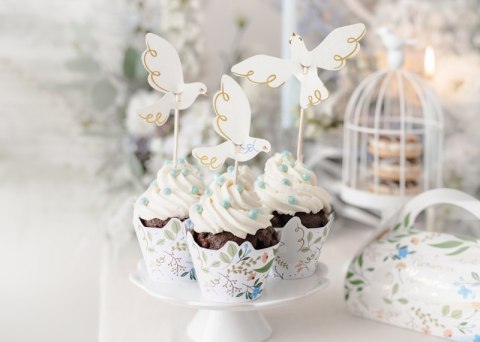 Dekoracje do muffinek - Gołębie, 14.5 cm, mix (1 op. / 6 szt.) Dekoracje do muffinek - Gołębie, 14.5 cm, mix (1 op. / 6 szt.)