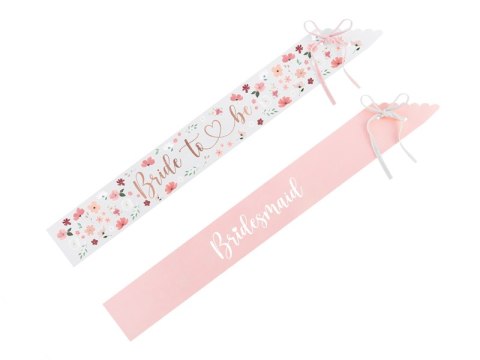 Szarfy Bride to be i Bridesmaid, mix, 76cm (1 op. / 6 szt.)