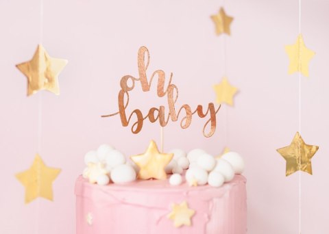 Topper na tort Oh baby, różowe złoto, 25 cm Topper na tort Oh baby, różowe złoto, 25 cm