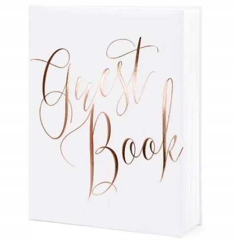 Księga gości GUEST BOOK różowe złoto biała prezent Księga gości GUEST BOOK różowe złoto biała prezent