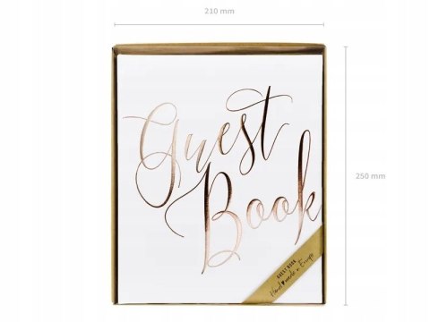Księga gości GUEST BOOK różowe złoto biała prezent Księga gości GUEST BOOK różowe złoto biała prezent