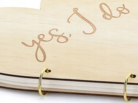 Księga gości YES I DO drewniana serce na ślub 40s. Księga gości YES I DO drewniana serce na ślub 40s.