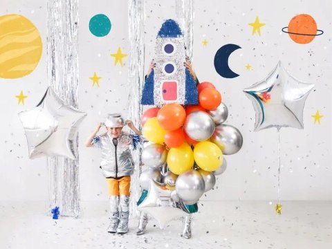 Balony Glossy srebrne chromowane ślub komunia x50 Balony Glossy srebrne chromowane ślub komunia x50