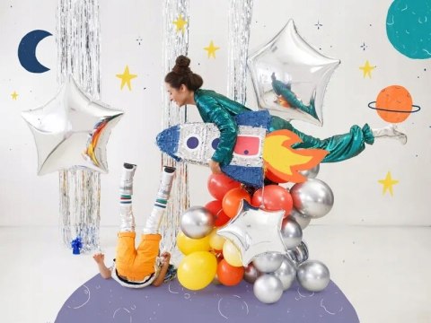 Balony Glossy srebrne chromowane ślub komunia x50 Balony Glossy srebrne chromowane ślub komunia x50