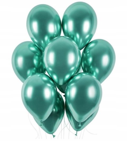 Balony Glossy zielone chromowane urodziny ślub x50